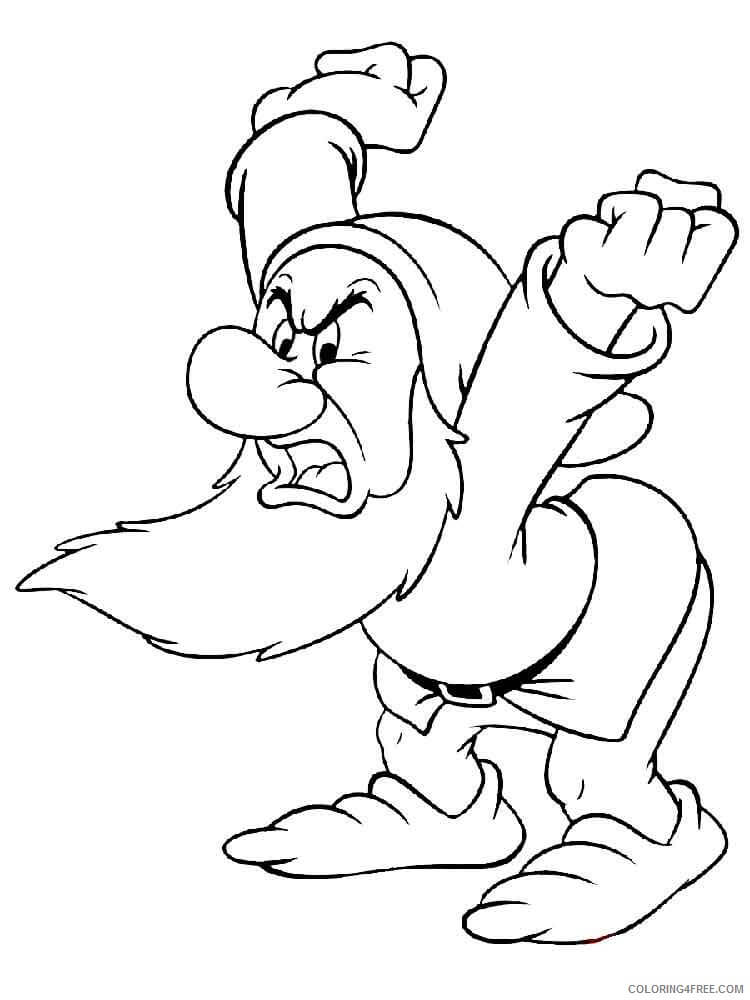 Dibujo de Enano Enojado para Colorear y Imprimir
