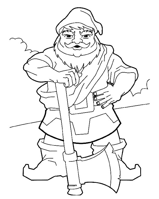 Dibujo de Enano Fuerte para Colorear y Imprimir