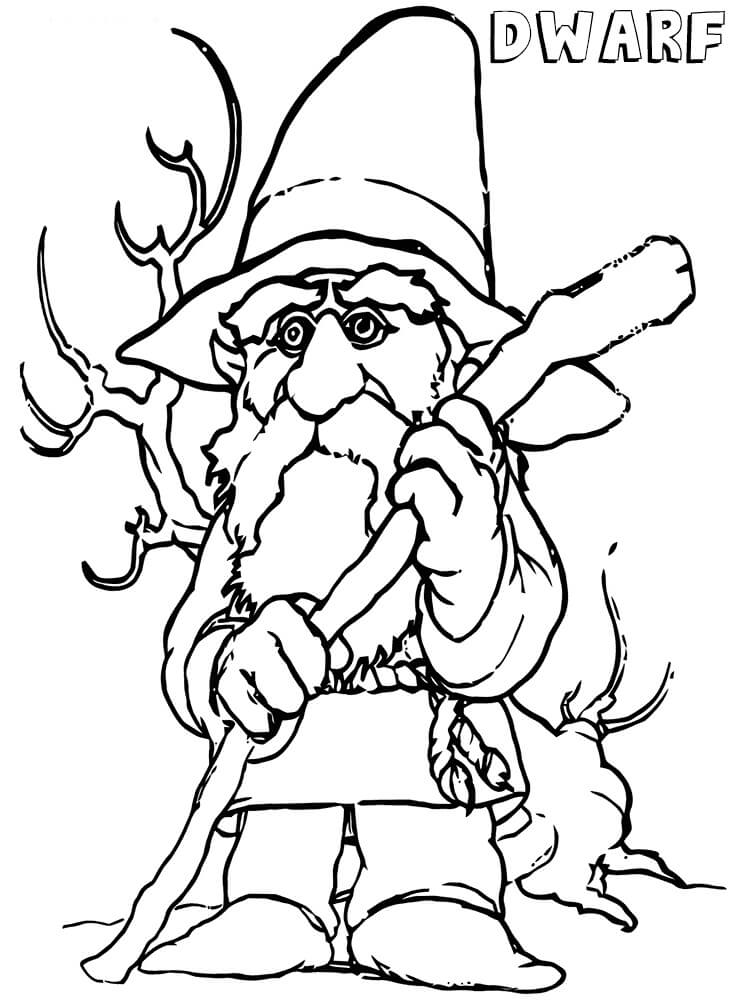 Dibujo de Enano para Colorear y Imprimir