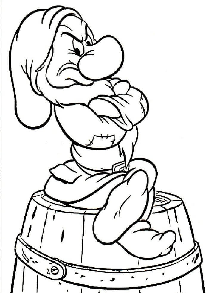 Dibujo de Enano Sentado para Colorear y Imprimir