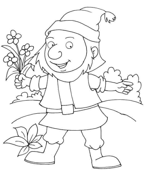 Dibujo de Flor de Explotación Enana para Colorear y Imprimir