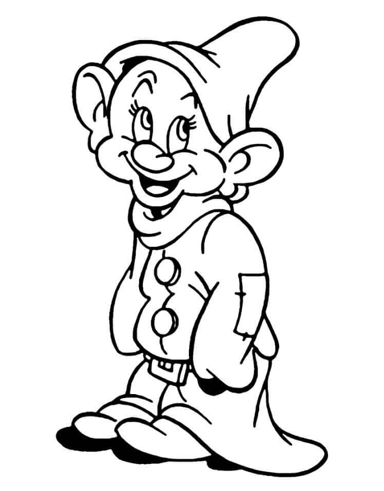 Dibujo de Pequeño Enano Divertido para Colorear y Imprimir