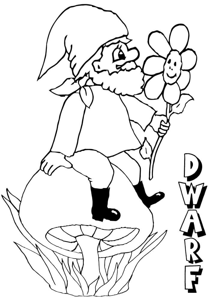 Dibujo de Pequeño Enano para Colorear y Imprimir