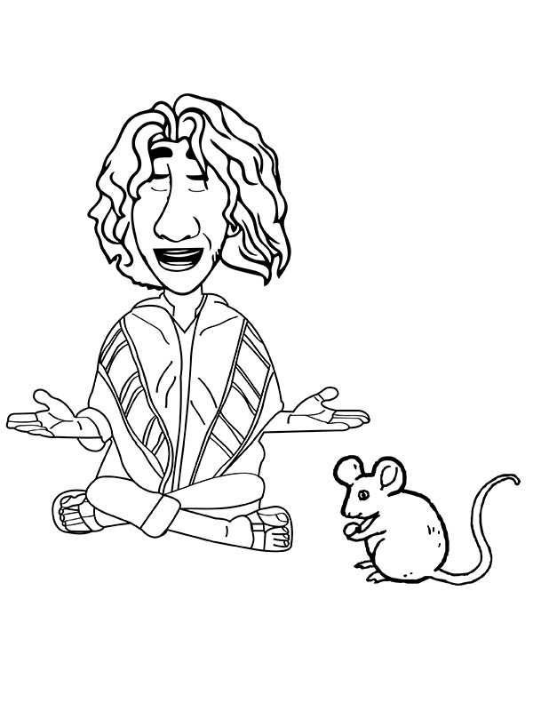 Dibujo de Imgi 10 Bruno Madrigal Meditating And Rat Coloring Page para Colorear y Imprimir