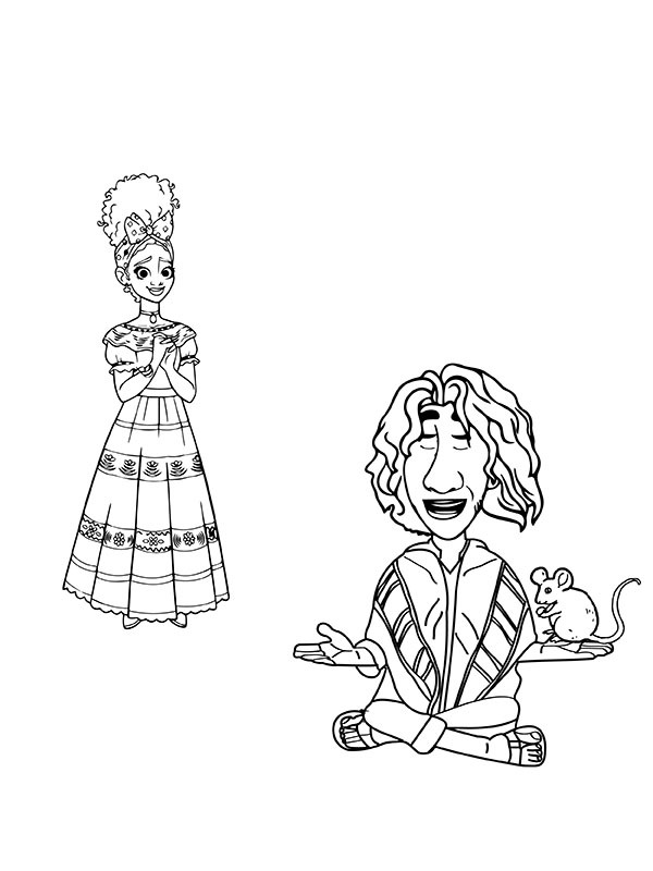Dibujo de Imgi 12 Dolores And Bruno From Encanto Coloring Page para Colorear y Imprimir