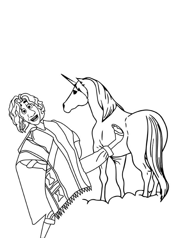 Dibujo de Imgi 9 Bruno From Encanto And Horse Coloring Page para Colorear y Imprimir