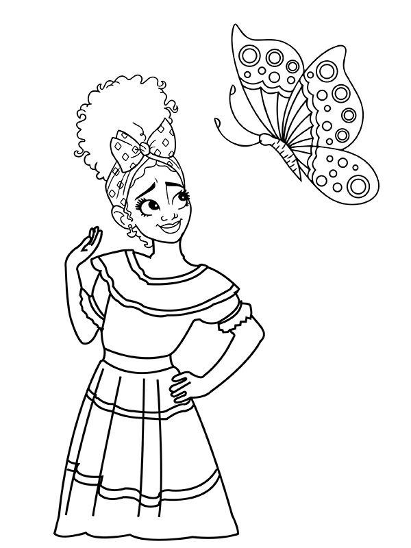 Dibujo de Imgi 13 Adorable Dolores Madrigal And Butterfly Coloring Page para Colorear y Imprimir