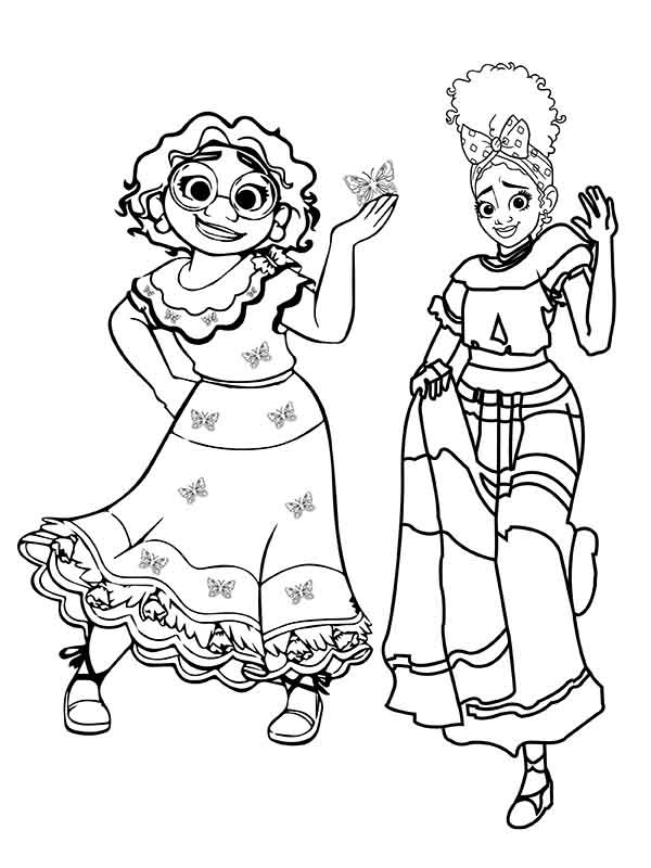 Dibujo de Imgi 17 Encanto Dolores And Mirabel Coloring Page para Colorear y Imprimir