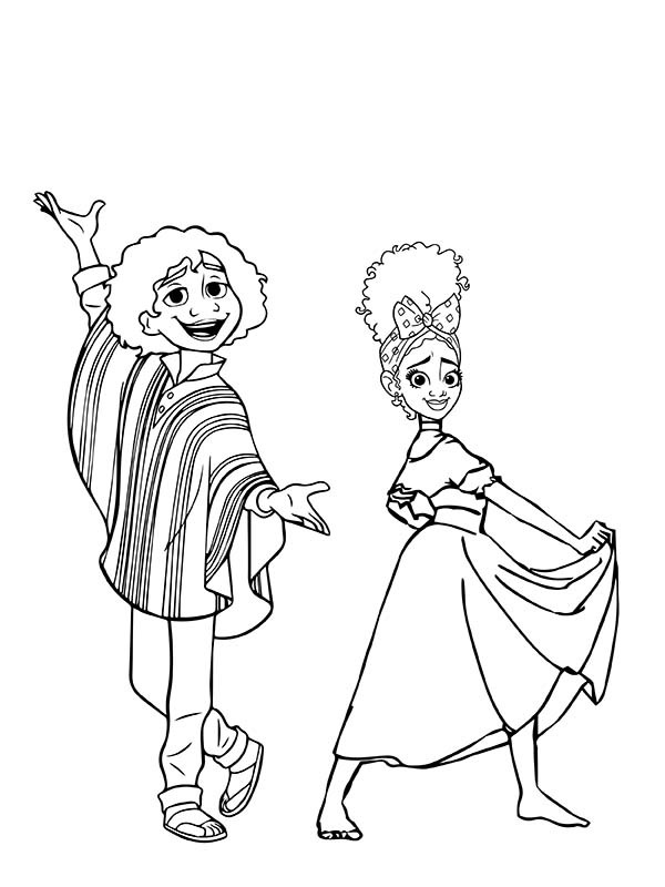 Dibujo de Imgi 2 Encanto Camilo And Dolores Madrigal Coloring Page para Colorear y Imprimir
