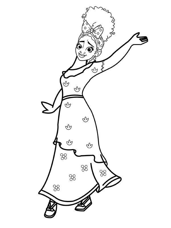 Dibujo de Imgi 5 Encanto Dolores Madrigal Dancing Coloring Page para Colorear y Imprimir