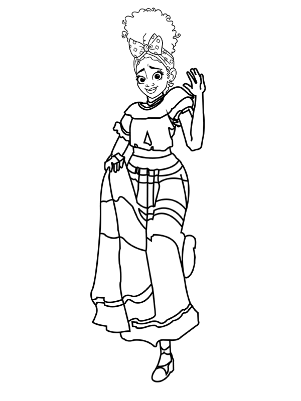 Dibujo de Imgi 7 Dolores With Elegant Dress Coloring Page para Colorear y Imprimir