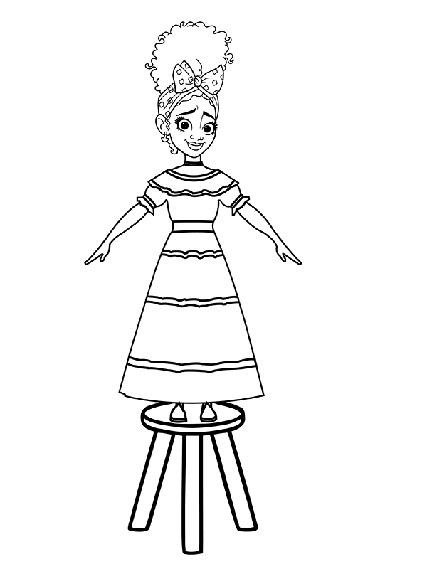 Dibujo de Imgi 9 Dolores Madrigal Standing On Chair Coloring Page para Colorear y Imprimir