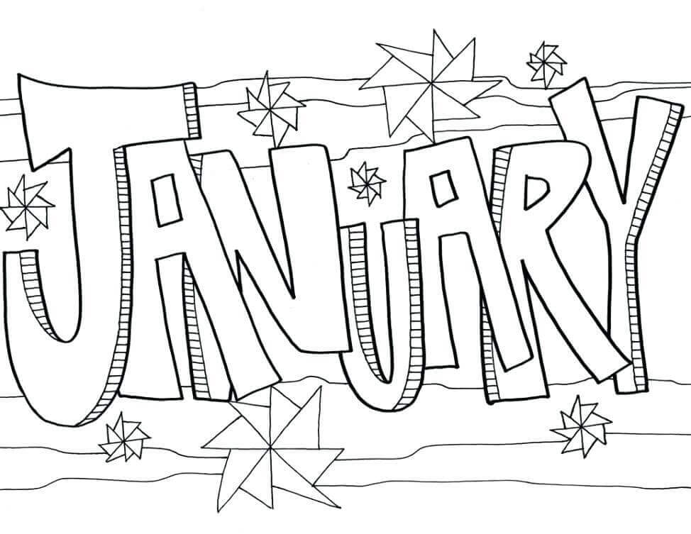 Dibujo de Enero 1 para Colorear y Imprimir