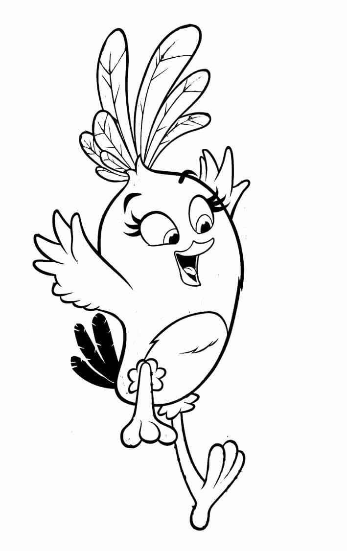 Dibujo de Contenta Enfadada Aves Stella para Colorear y Imprimir