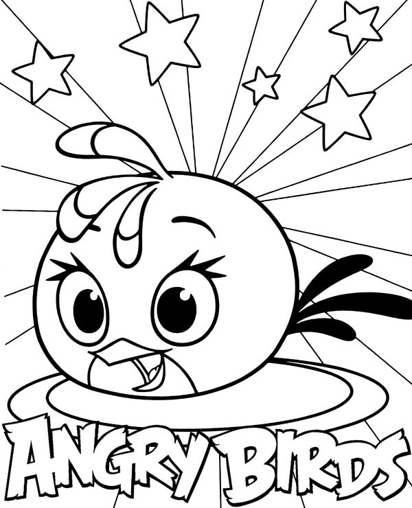 Dibujo de Enfadada Aves Stella Logo para Colorear y Imprimir