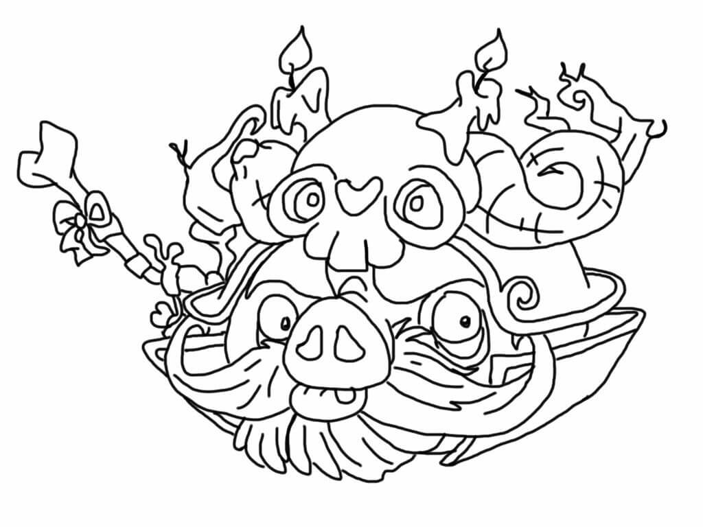 Dibujo de Equipo de Cerdo para Colorear y Imprimir
