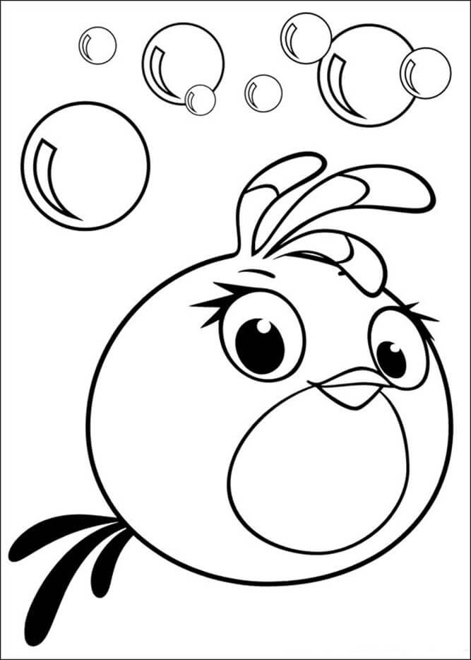 Dibujo de Sorprendida Enfadada Aves Stella para Colorear y Imprimir