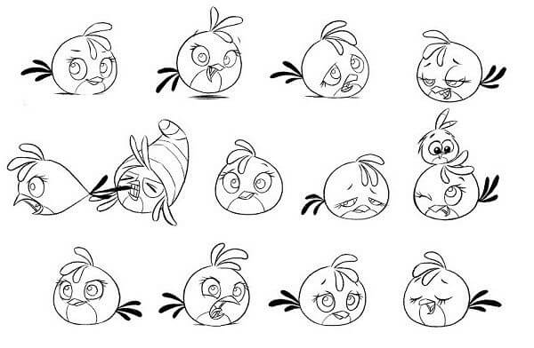 Dibujo de Todos Los Tipos de Enfadada Aves Stella para Colorear y Imprimir