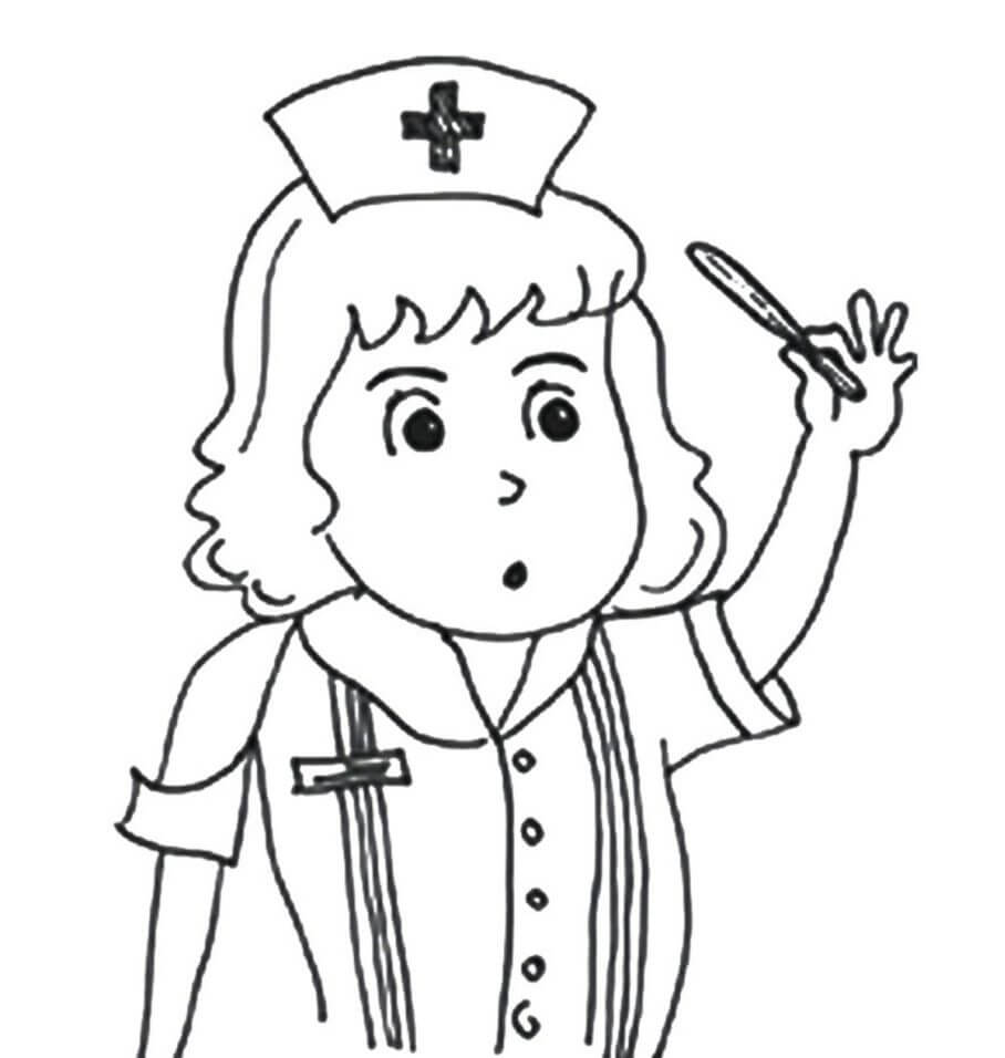 Dibujo de Enfermera de Dibujo para Colorear y Imprimir