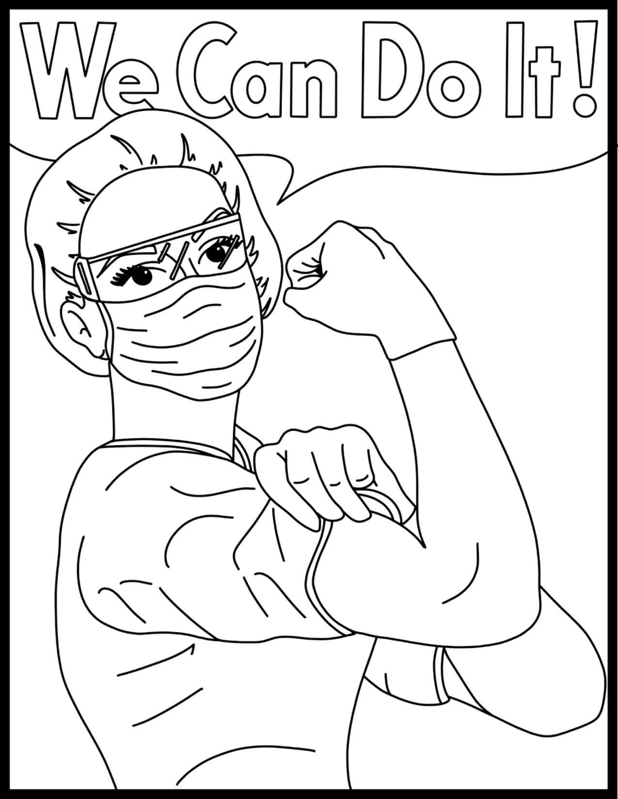 Dibujo de Enfermera Genial para Colorear y Imprimir