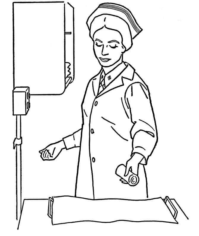 Dibujo de Enfermera Libre para Colorear y Imprimir