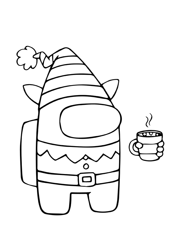 Dibujo de Caf y entre Nosotros Santa P Gina para Colorear para Colorear y Imprimir