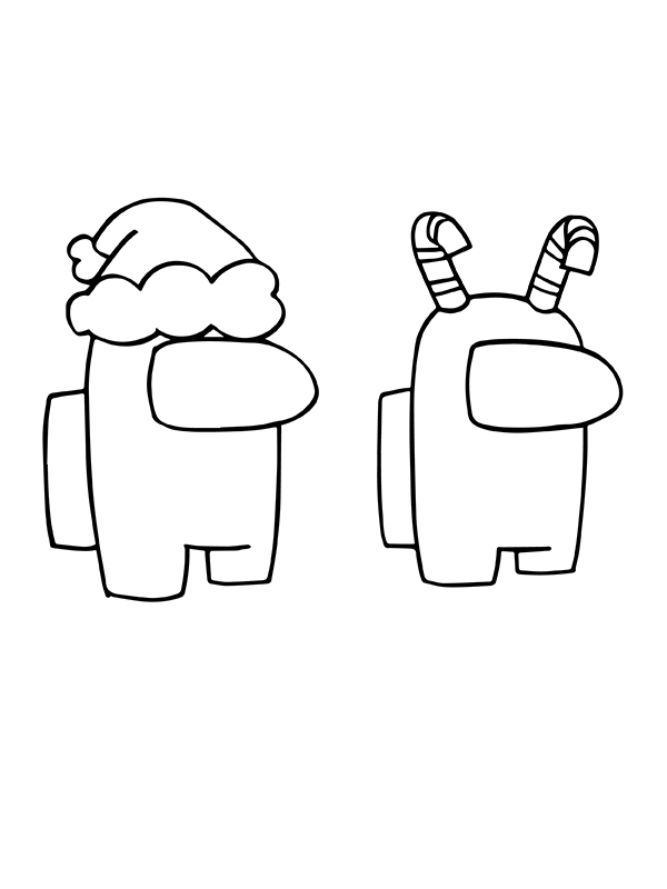 Dibujo de dos entre Nosotros Pap Noel P Gina para Colorear para Colorear y Imprimir