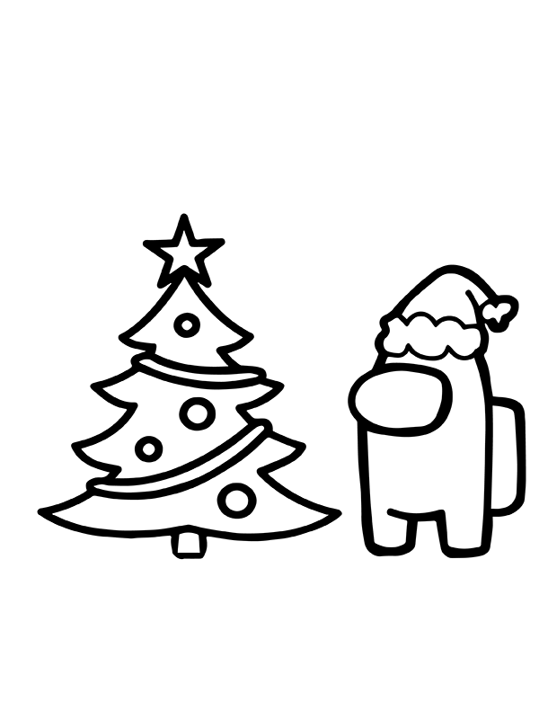 Dibujo de entre Nosotros Árbol de Navidad P Gina para Colorear para Colorear y Imprimir
