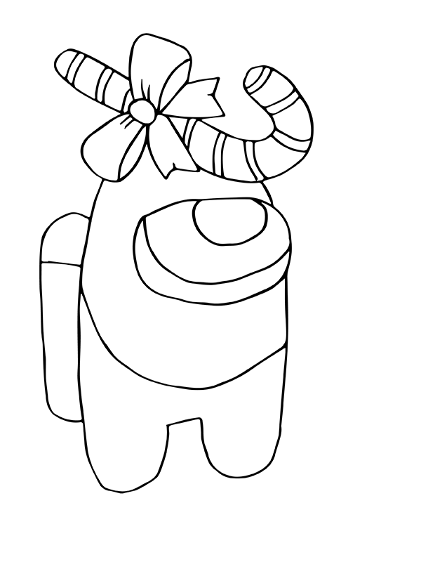 Dibujo de entre Nosotros Con Dulces de Navidad P Gina para Colorear para Colorear y Imprimir