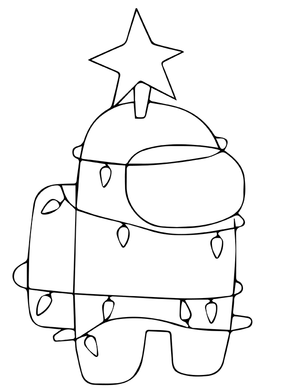 Dibujo de entre Nosotros Con Luz de Navidad y Estrella P Gina para Colorear para Colorear y Imprimir