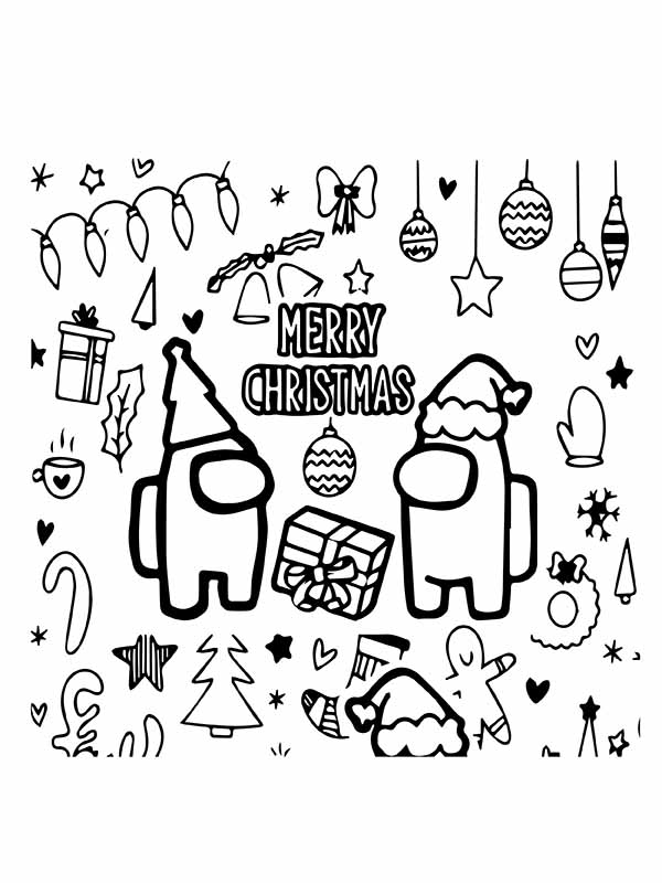 Dibujo de entre Nosotros Regalo de Navidad P Gina para Colorear para Colorear y Imprimir