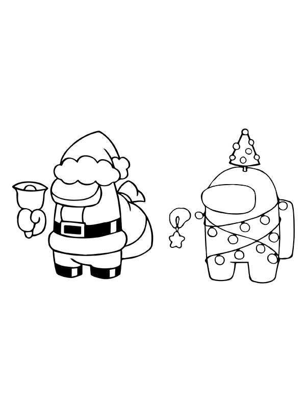 Dibujo de entre Nosotros y Pap Noel P Gina para Colorear para Colorear y Imprimir