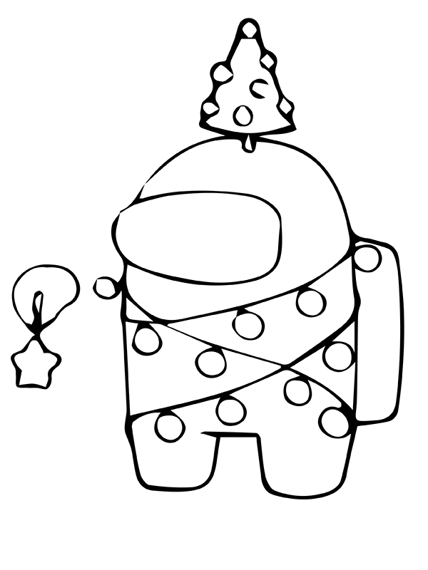 Dibujo de Luces de Navidad y entre Nosotros P Gina para Colorear para Colorear y Imprimir