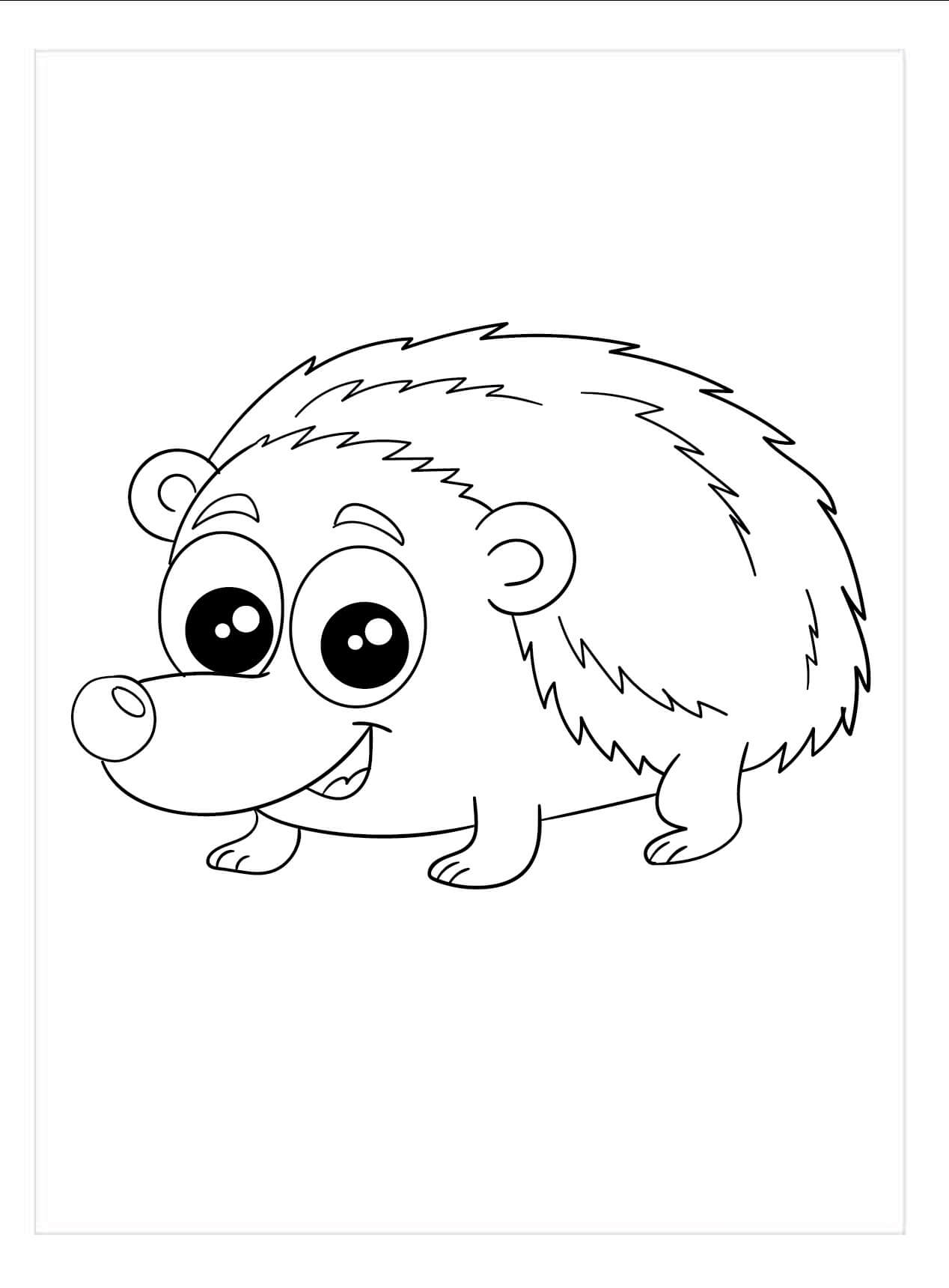 Dibujo de Bonito Erizo para Colorear y Imprimir