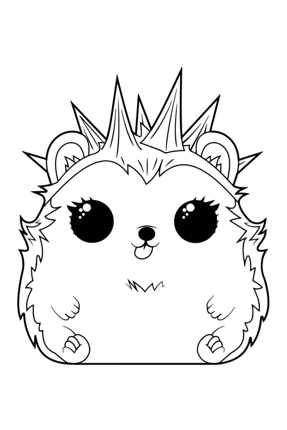 Dibujo de El Raro Erizo Mascota de Lol Pet Chiki para Colorear y Imprimir