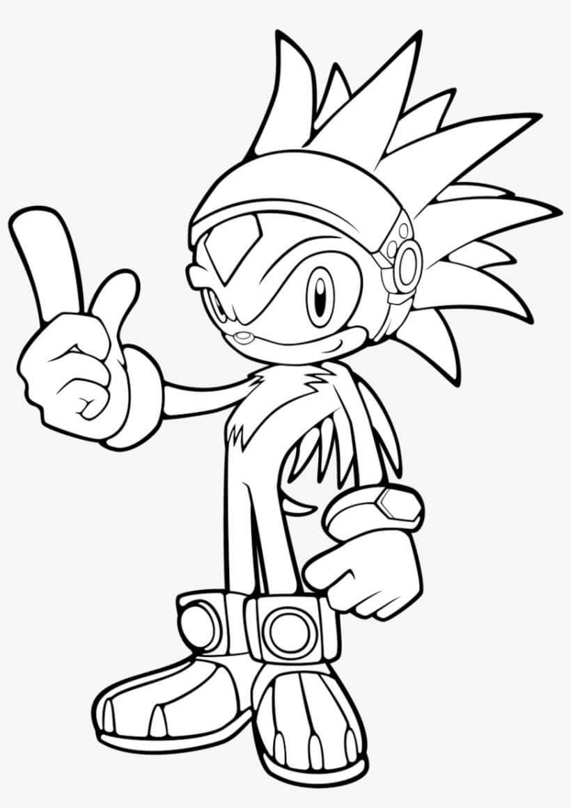 Dibujo de Erizo Sonico Sonriente para Colorear y Imprimir