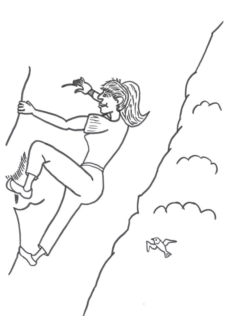 Dibujo de Dibujo Chica Escalada En Roca para Colorear y Imprimir
