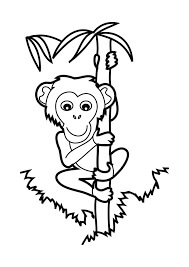 Dibujo de Escalada de Monos para Colorear y Imprimir