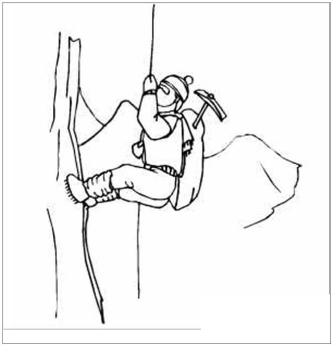 Dibujo de Escalada de Montaña para Colorear y Imprimir
