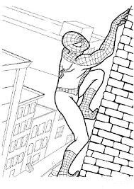 Dibujo de Escalada de Pared de Spiderman para Colorear y Imprimir