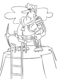 Dibujo de Escalador de Montaña de Dibujos Animados para Colorear y Imprimir
