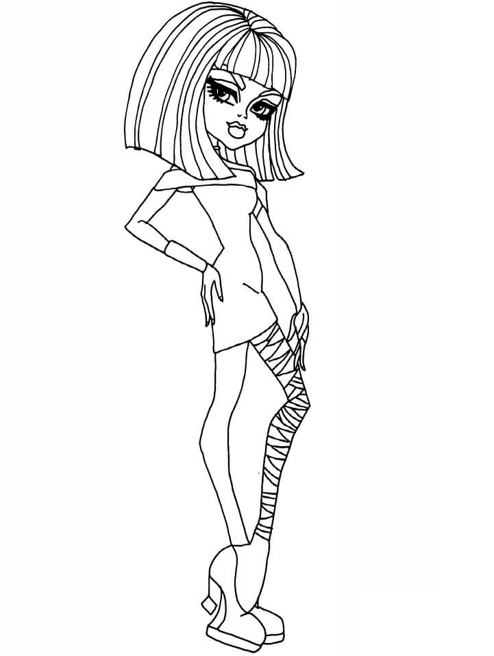 Dibujo de Escuela Secundaria de Monstruos Baile Cleo para Colorear y Imprimir