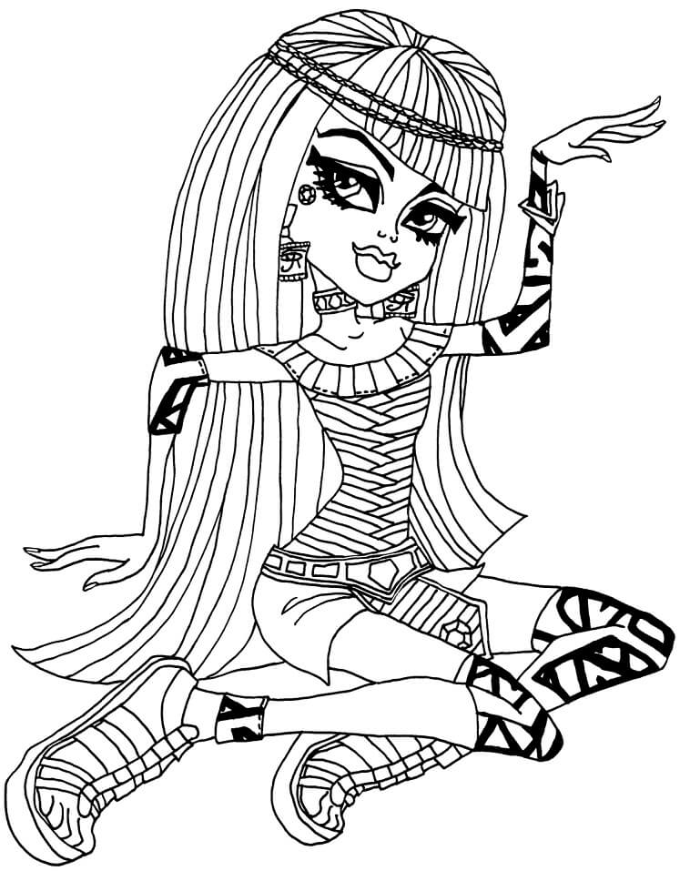 Dibujo de Escuela Secundaria de Monstruos Cleo para Colorear y Imprimir
