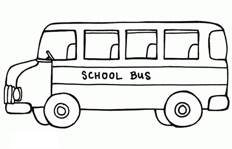 Dibujo de Dibujo de Autobús Escolar para Colorear y Imprimir
