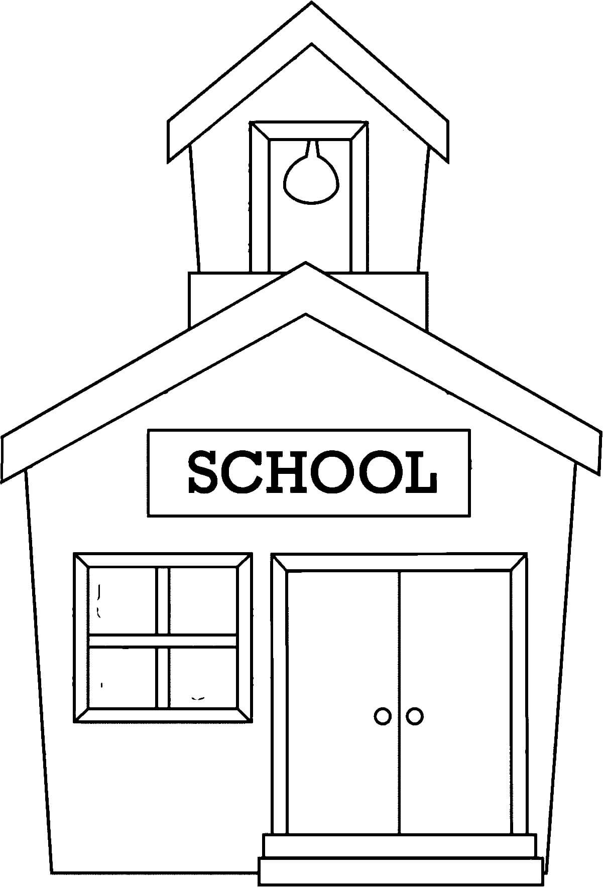 Dibujo de Escuela Básica para Colorear y Imprimir