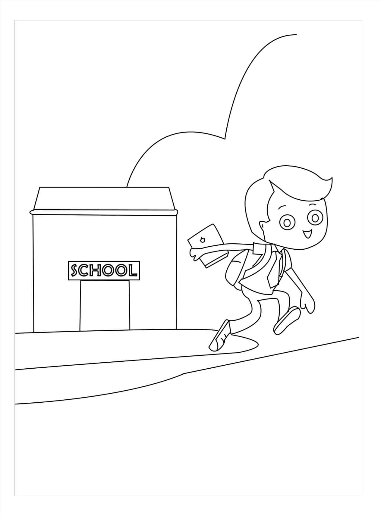 Dibujo de Fin de Clases para Colorear y Imprimir