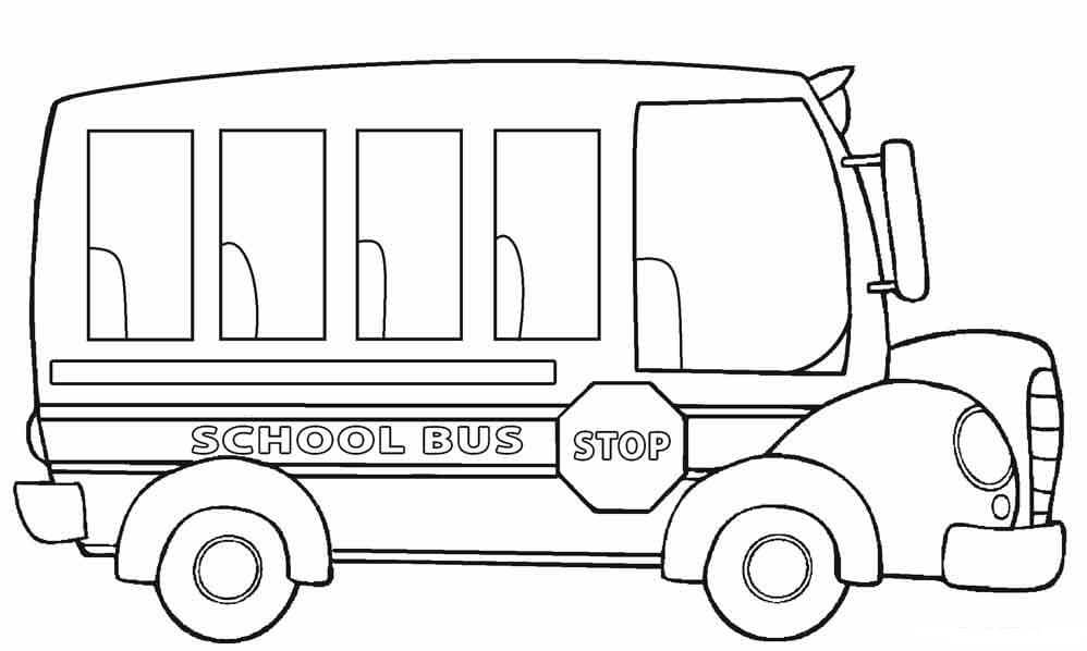 Dibujo de Increíble Autobús Escolar para Colorear y Imprimir