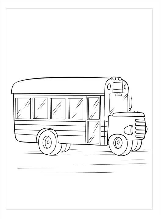 Dibujo de Lindo Autobús Escolar para Colorear y Imprimir