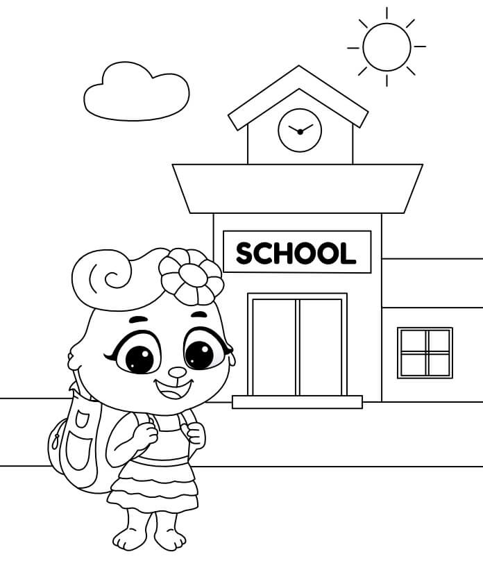 Dibujo de Ruby Ve a La Escuela para Colorear y Imprimir