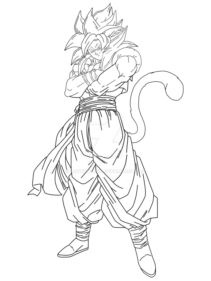 Dibujo de 1594775690 Blue Drawing Gogeta 14 para Colorear y Imprimir